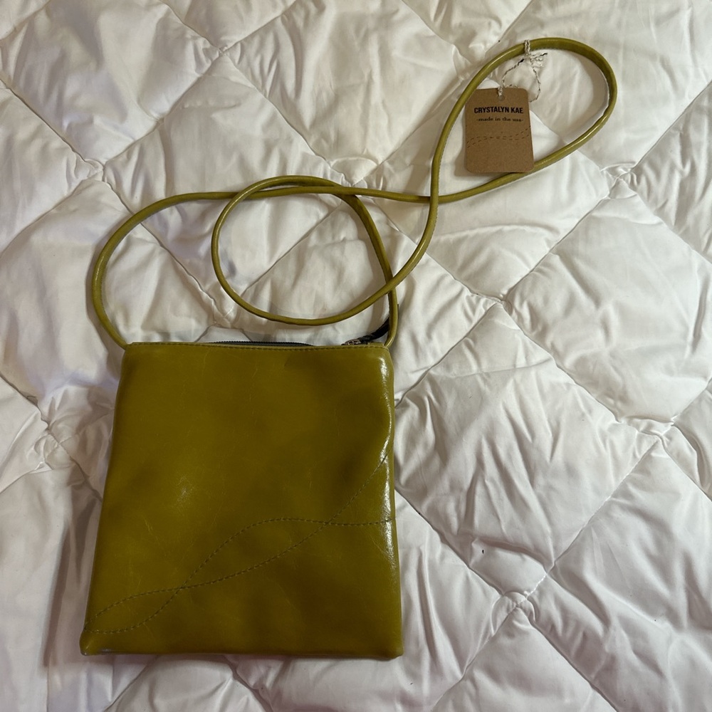SMALL CROSSBODY BAG - CITRINE GREEN VEGAN LEATHER